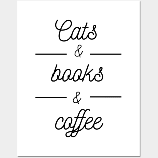 cats,books & coofee Posters and Art